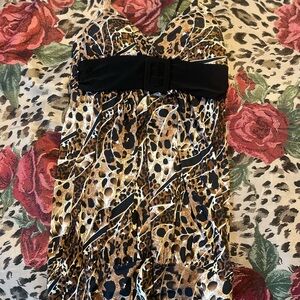 Leopard Print Dress with Black Belt
